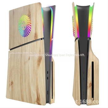 PS5 Slim Fa-Textúrás Burkolat - PS5 Slim Cserélhető Ház, ABS Műanyag, 4 Darabos Készlet