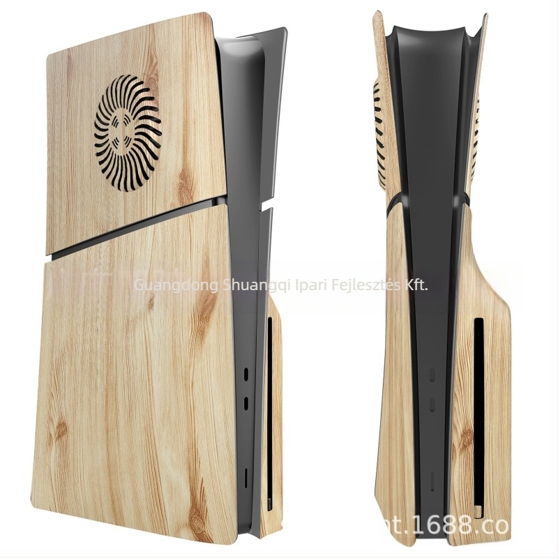 PS5 Slim Fa-Textúrás Burkolat - PS5 Slim Cserélhető Ház, ABS Műanyag, 4 Darabos Készlet