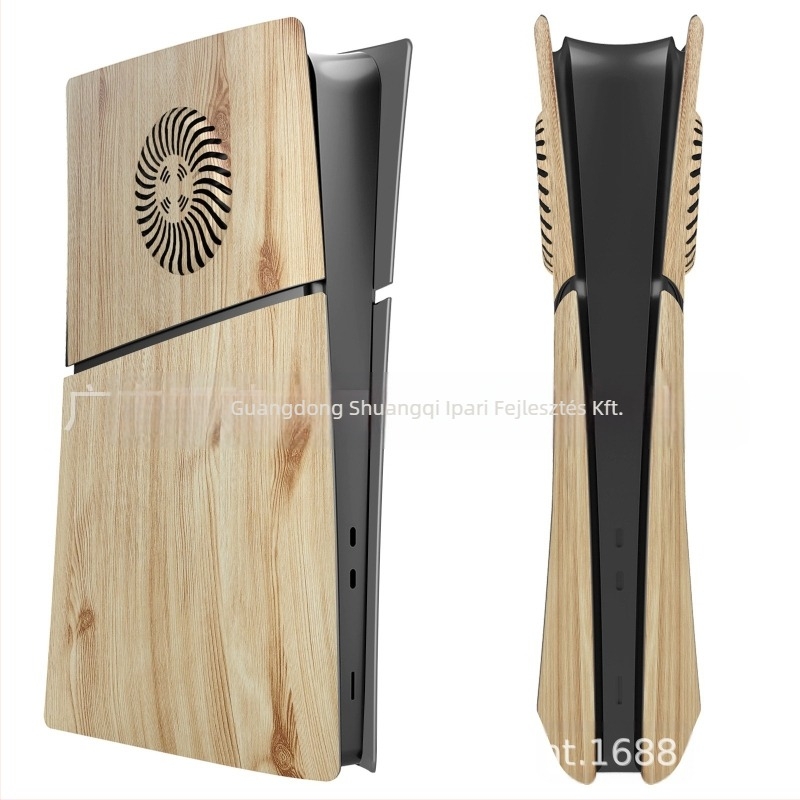 PS5 Slim Fa-Textúrás Burkolat - PS5 Slim Cserélhető Ház, ABS Műanyag, 4 Darabos Készlet
