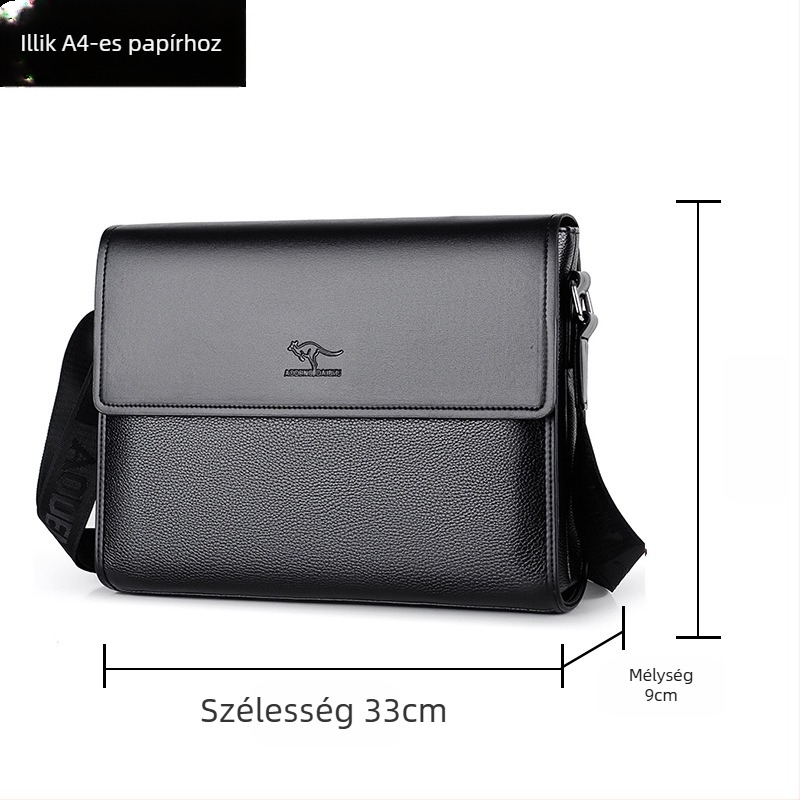 Férfi válltáska PU anyagból, vízálló és kopásálló, városi minimalistikus stílus, AOGUANDAISHU