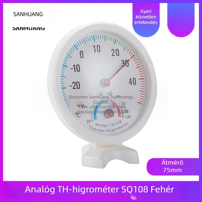 Mutató típusú hőmérséklet-higrométer helyiségekhez – mérés: hőmérséklet és páratartalom, standard pontosság