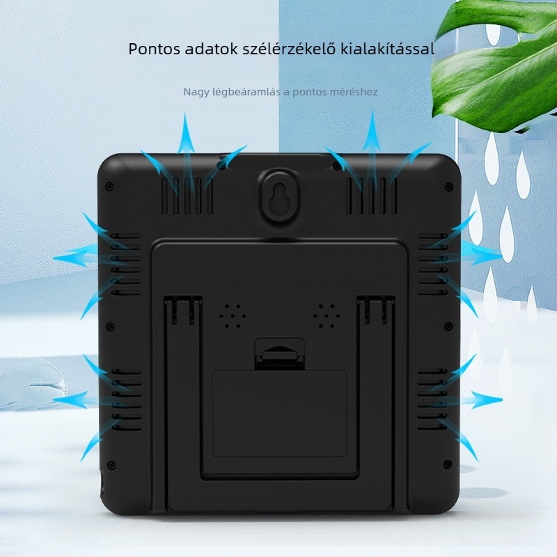 MAXHOME ébresztőóra WiFi időjárás-stációval, hőmérő és páratartalom, holdfázis, VA LED kijelző