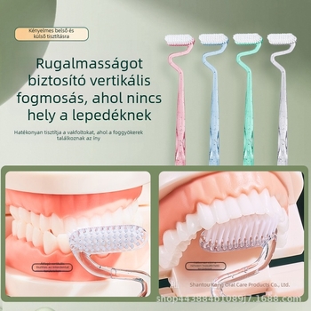 Kézi fogkefe, Hommes 616, felnőtteknek, puha sörtéjű, S-típusú függőleges, 360° háromoldalú kialakítás