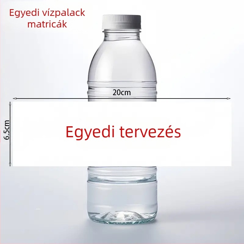 Minerałvíz üveg címke, rajzfilmszerű stílus, papír alapú anyag, pull-flag, kellék a díszlethez