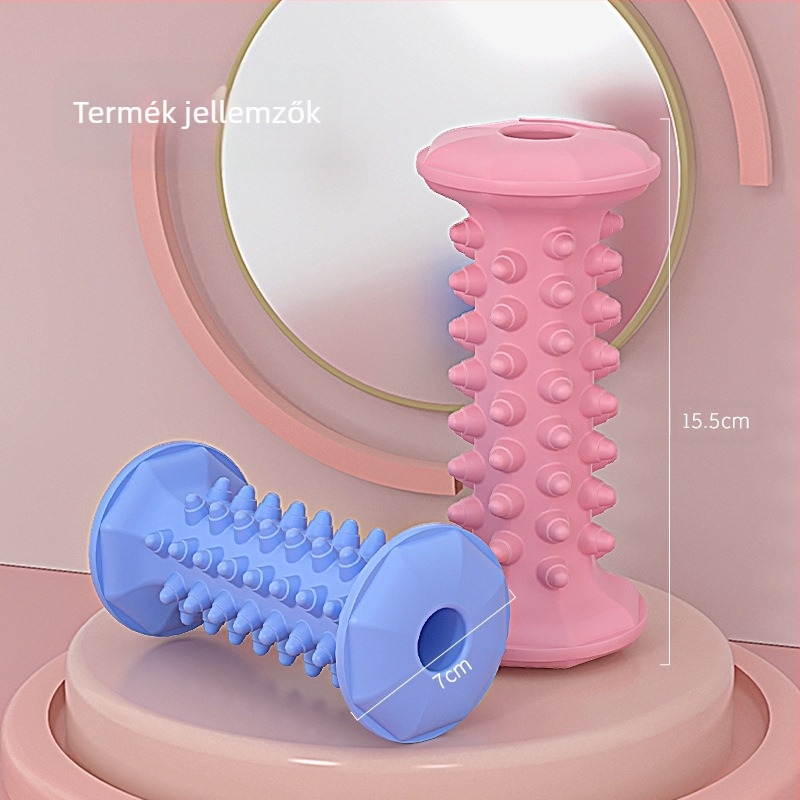 Talpmasszírozó görgő akupunktúrás pontok stimulálásával és gyúró masszázs funkcióval – jóga láb eszköz