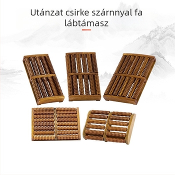 Fából készült talpmasszírozó görgős típus – masszírozás a talp és a vádlira, akupunktúra golyókkal, otthoni használatra