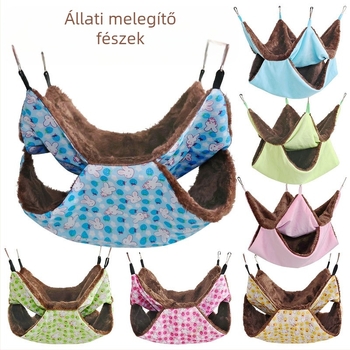 Hörcsög hamak duplán plüss meleg alvózsákkal, anyag: textil, négy évszakos, márka: 3inch families