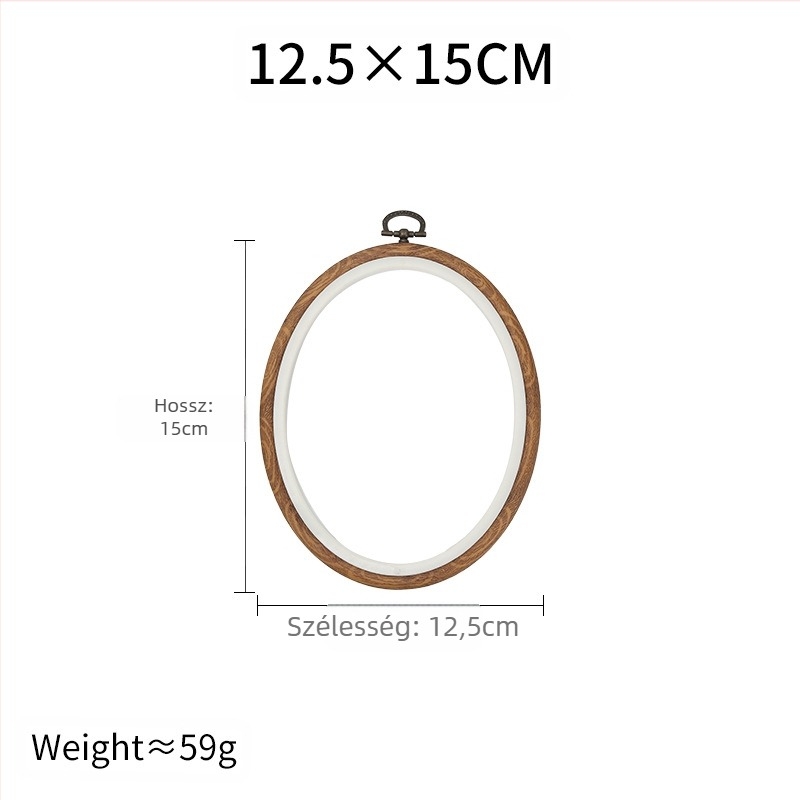 ABS műanyagból készült hímzőkeret, fa imitáció, négyzetes, állítható, keresztszemes hímzéshez, DIY hímzőeszköz