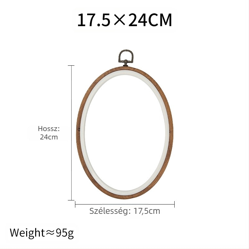 ABS műanyagból készült hímzőkeret, fa imitáció, négyzetes, állítható, keresztszemes hímzéshez, DIY hímzőeszköz