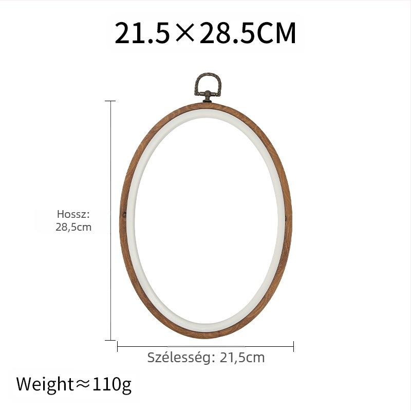 ABS műanyagból készült hímzőkeret, fa imitáció, négyzetes, állítható, keresztszemes hímzéshez, DIY hímzőeszköz