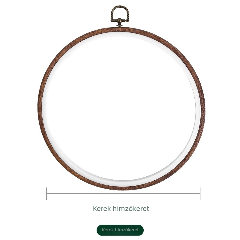 ABS műanyagból készült hímzőkeret, fa imitáció, négyzetes, állítható, keresztszemes hímzéshez, DIY hímzőeszköz