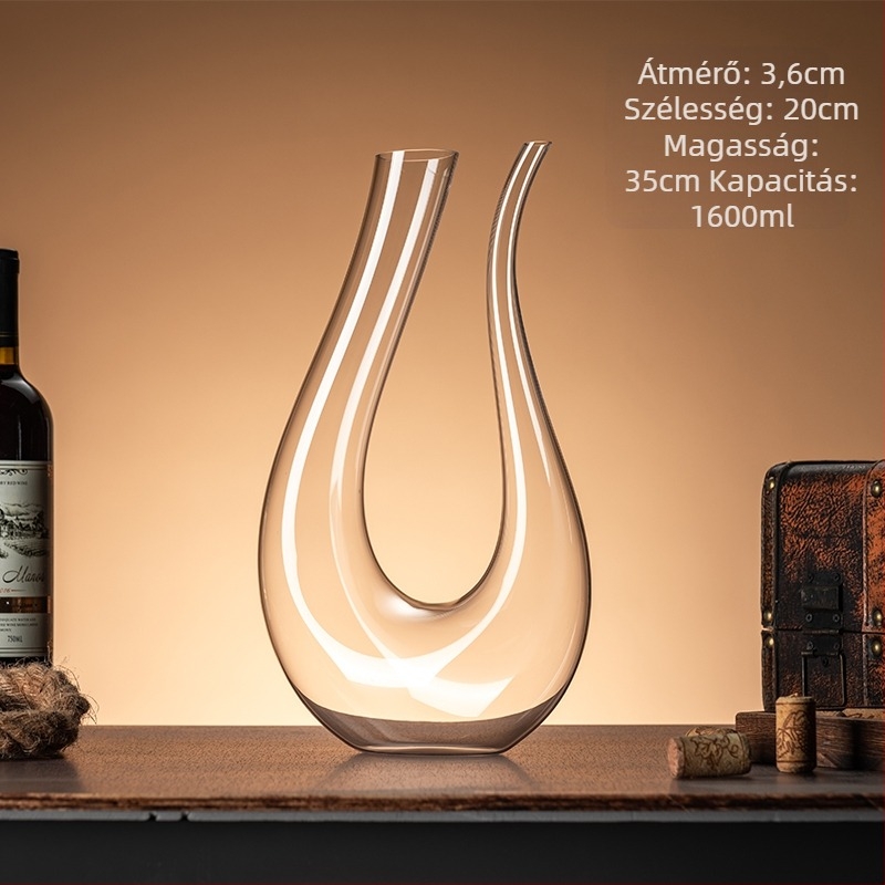 Bor dekantáló - kristályüveg, európai stílus, egyszerű kivitel, első osztályú