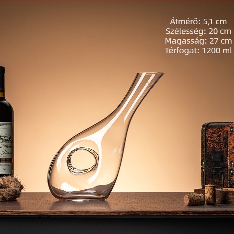 Bor dekantáló - kristályüveg, európai stílus, egyszerű kivitel, első osztályú