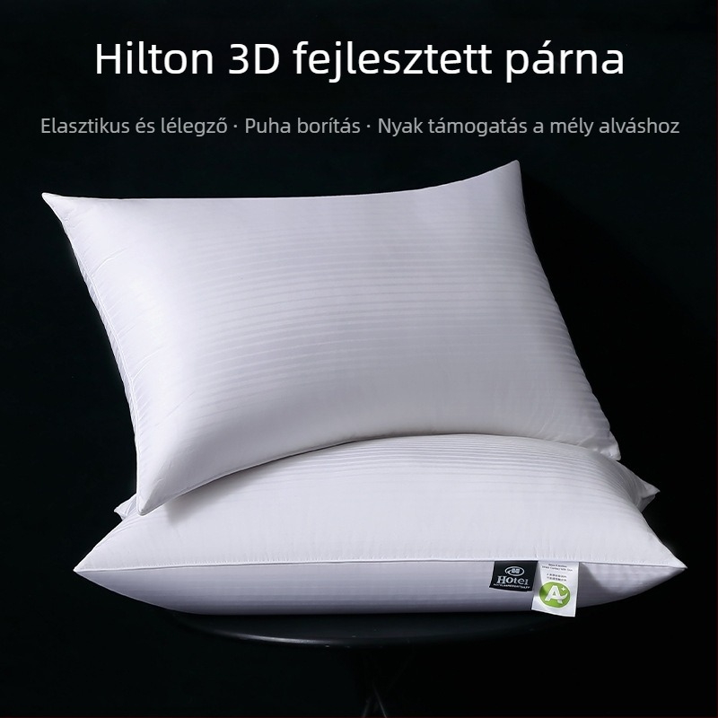 Téglalap alakú párna 100% kilenclyukú rosttöltettel, antibakteriális rost, 100% tiszta pamut huzat, testreszabás elérhető