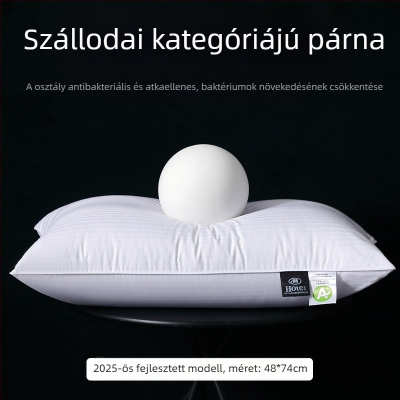 Téglalap alakú párna 100% kilenclyukú rosttöltettel, antibakteriális rost, 100% tiszta pamut huzat, testreszabás elérhető