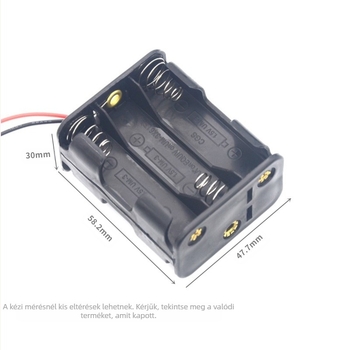 Kétoldalas akkumulátortartó doboz hat rekesszel és vezetékekkel
