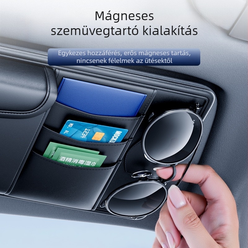 Bőr autó napellenző szervező — szemüveg-, jegy- és személyi igazolványtartó; Kabulun márka, Guangzhou eredetű, autó használatra