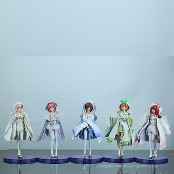 PVC figurája Quintessential Quintuplets – Ichika, Nino, Miku, Yotsuba, Itsuki menyasszonyi ruhában, teljesen összeszerelve