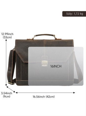 MASIWEI Crazy Horse Leather Üzleti Elite Laptop Táska (Valódi bőr; Crazy Horse bőr; Stílus: Business Elite; Összecsukható; Tehercsökkentés)