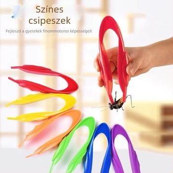 Montessori oktatási játék: fém csipesz a finom motoros készségekhez, csipesz tudományos megfigyeléséhez, kor 0-2 év