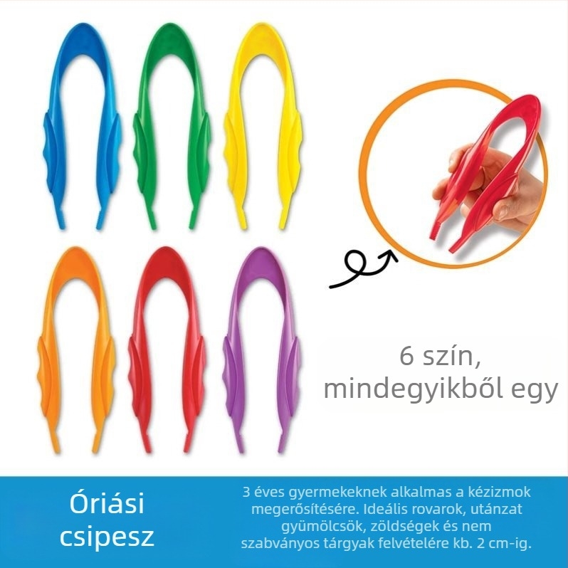 Montessori oktatási játék: fém csipesz a finom motoros készségekhez, csipesz tudományos megfigyeléséhez, kor 0-2 év