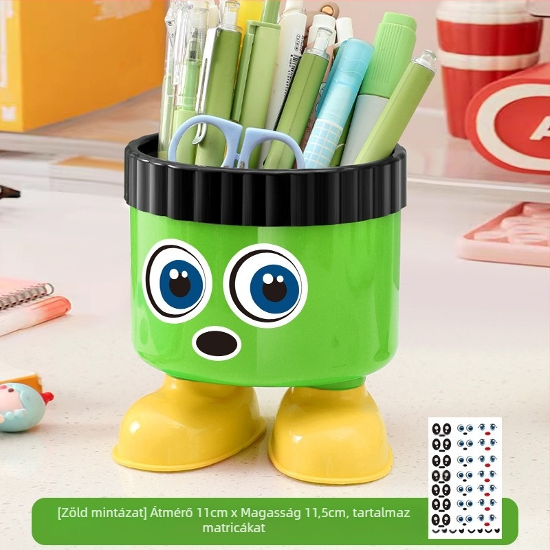 Kör alakú asztali rendező és tolltartó (műanyag • Forma: Kör • Cartoon Storage Bucket • Logó nyomtatás: Igen • Kereskedelmi export: Igen)