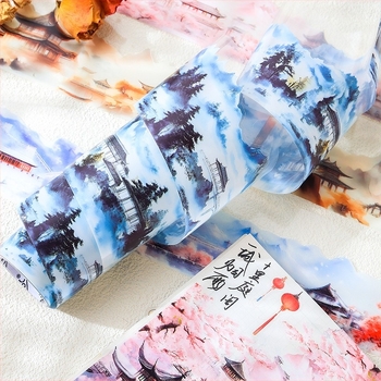 Naplóhoz készült washi szalagkészlet | 2 stílus, retro stílus, PET anyag, nyomtatási technika, kód DR967911948241, márka MOKING TRAVEL