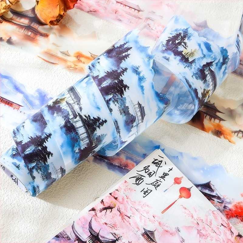 Naplóhoz készült washi szalagkészlet | 2 stílus, retro stílus, PET anyag, nyomtatási technika, kód DR967911948241, márka MOKING TRAVEL