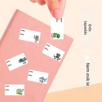 Q verziós családnév matricák – elsős osztályos roll, óvodai asztali íráshoz, tömített élű ragasztószalag (JU1326; Anyag: Non-dry Adhesive; Stílus: Cartoon; Gyártás: Printing)