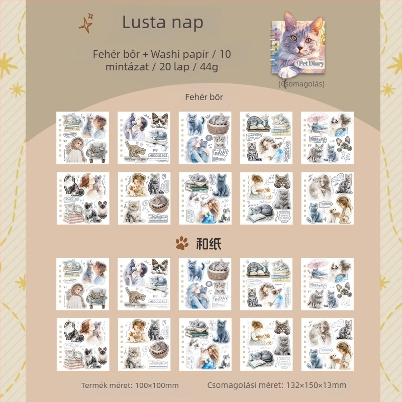 Mr. Paper PVC matricás könyv — Deformált háziállat téma, Háziállat napló, Esztétikus stílus XS15237