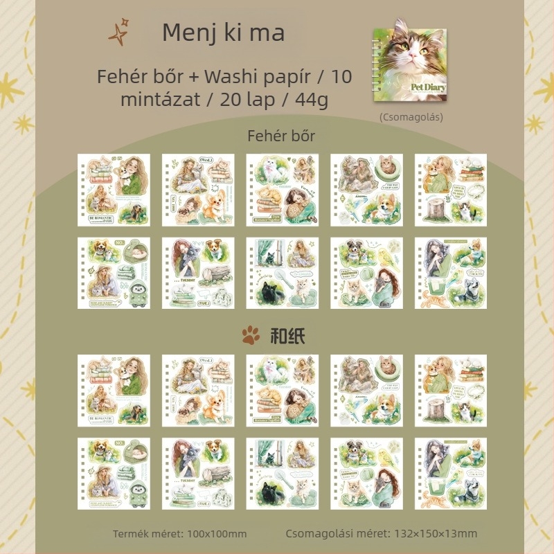 Mr. Paper PVC matricás könyv — Deformált háziállat téma, Háziállat napló, Esztétikus stílus XS15237