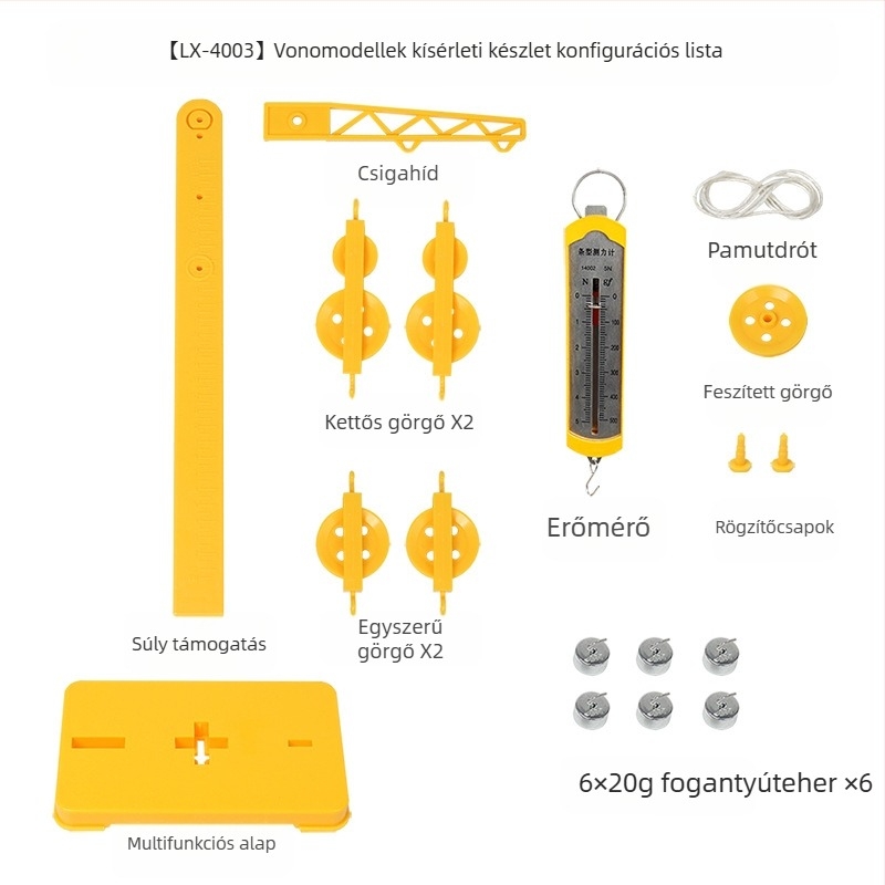 Fizikai kísérleti készlet: Emelő- és görgőkészlet a súrlódási erő kísérletezéséhez – oktatási eszköz