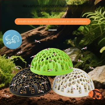 Műanyagból készült üreges félgömb akváriumi rejtekhely halak és garnélák számára – biztonságos rejtőzés, szaporodás, dekoráció