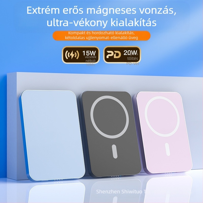 Vivito mágneses vezeték nélküli külső akkumulátor – 20W PD gyors töltés, mágneses vonzás, Li‑polimer akkumulátor 5000–10000mAh