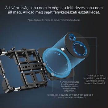 APEXEL VG05CH Hordozható, multifunkcionális telefonklip Bluetooth kezelővel külső élő közvetítéshez és fényképezéshez; anyag: alumíniumötvözet; kompatibilis Apple/Huawei/Oppo/Vivo/Xiaomi/OnePlus/Honor