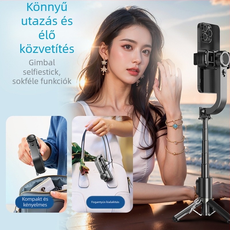 Q31 okostelefon-gimbal stabilizátor Bluetooth távirányítóval, anti-shake, kézi használathoz élő közvetítéshez (alumíniumötvözet; Bluetooth; távirányítóval együtt)