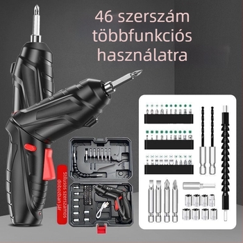 Kombinált elektromos csavarhúzó és mini fúró — hálózati tápegység, DC 12V, csavaradagoló fogó, lapfejű csavarokhoz, mobiltelefon-javításra