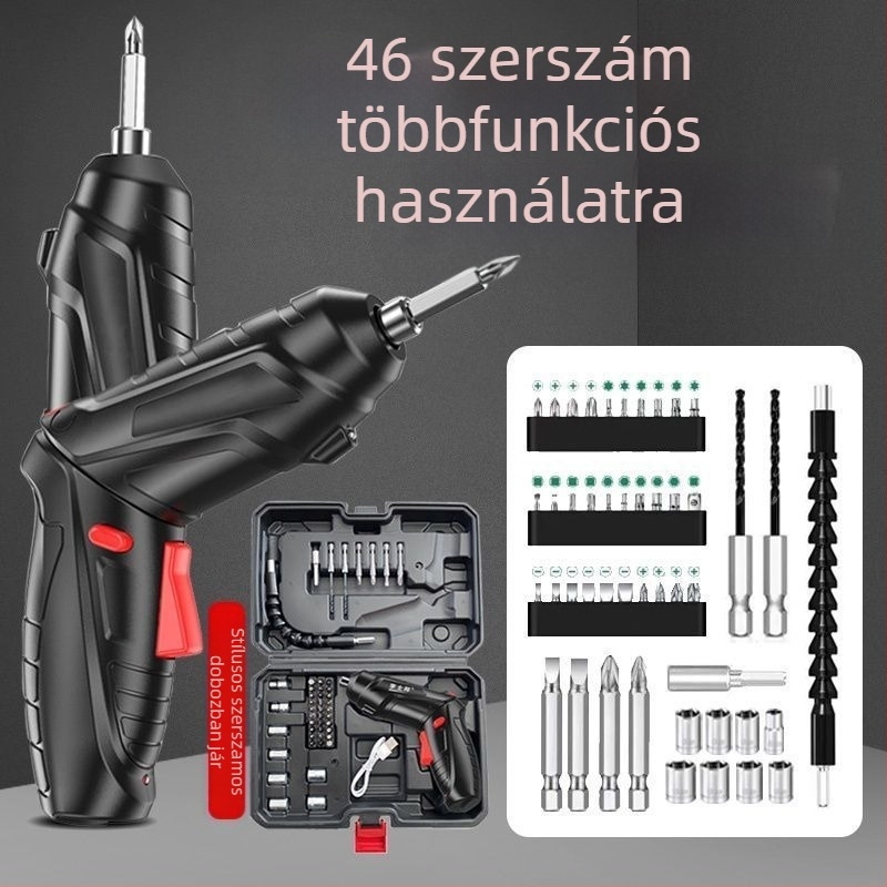 Kombinált elektromos csavarhúzó és mini fúró — hálózati tápegység, DC 12V, csavaradagoló fogó, lapfejű csavarokhoz, mobiltelefon-javításra