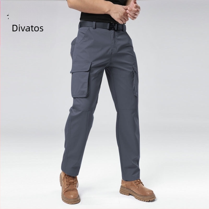 Férfiaknak szóló casual cargo nadrág, laza szabás, középmagas derekú, cipzáras zárás, 100% poliészter