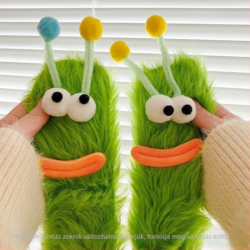 Női zokni Cartoon mintával és színes blokkokkal, nejlonból, dezodoráló hatású, rövid szárú, mindennapi viselethez