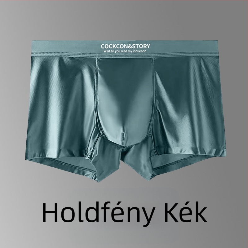 Sima varrás nélküli férfi boxer brief nylonból, kötött, 80–90% viszkóz bélés a keresztcsontnál, középső derék