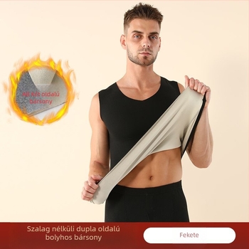 Uniszex ujjatlan alapréteg mellény V-nyakkal, 100% poliészter, meleg, egy rétegű