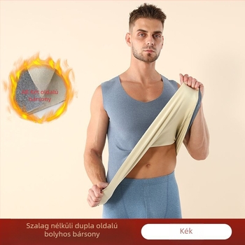 Uniszex ujjatlan alapréteg mellény V-nyakkal, 100% poliészter, meleg, egy rétegű