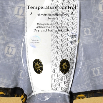 Férfi boxeralsó, lélegző, gyorsan száradó, antibakteriális, geometriai mintázatú, poliészter 90–95%, középmagas derekú, 3 darabos készlet