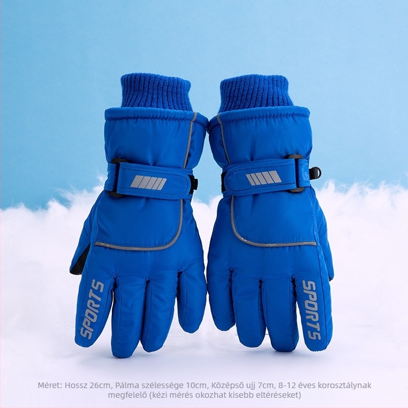 Sí kesztyűk férfiaknak, nőknek és gyerekeknek – fleece bélés, vastagabb, poliészter, Termék kód 54741