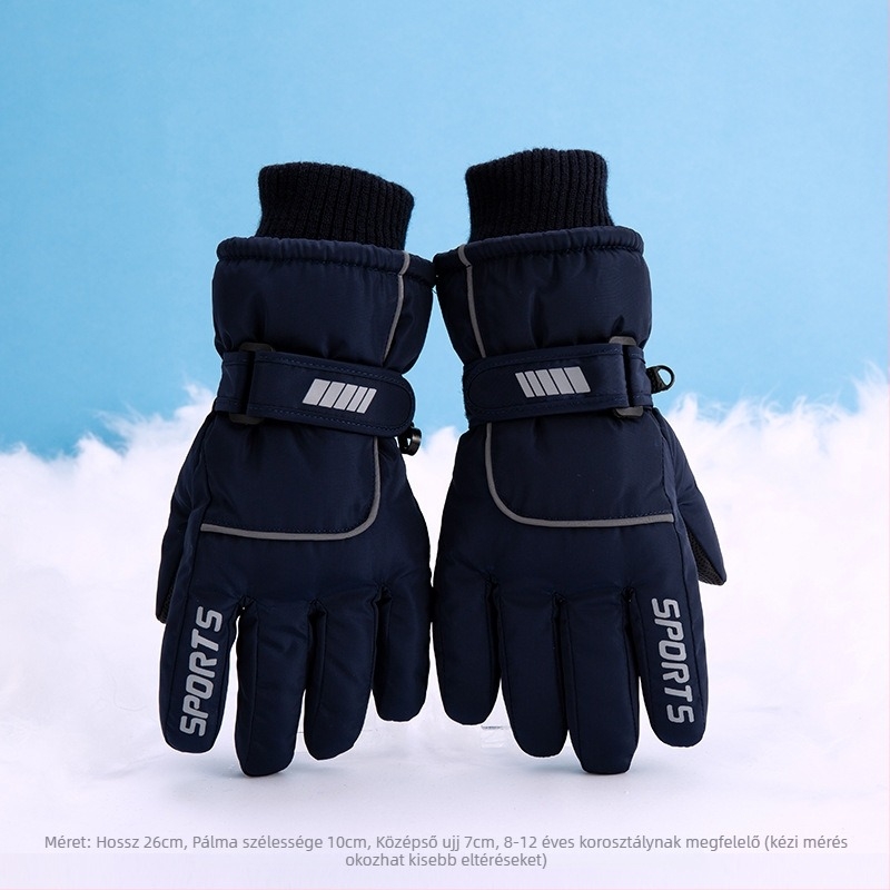 Sí kesztyűk férfiaknak, nőknek és gyerekeknek – fleece bélés, vastagabb, poliészter, Termék kód 54741