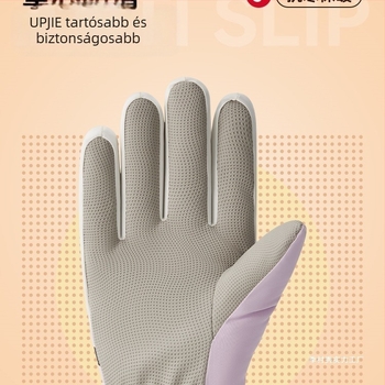 Női téli kerékpáros kesztyűk – fleece bélés, vastag, fröccsenés elleni védelem, melegen tartó