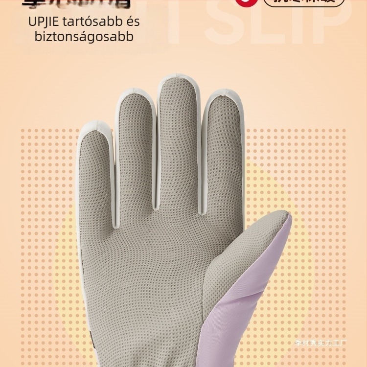 Női téli kerékpáros kesztyűk – fleece bélés, vastag, fröccsenés elleni védelem, melegen tartó