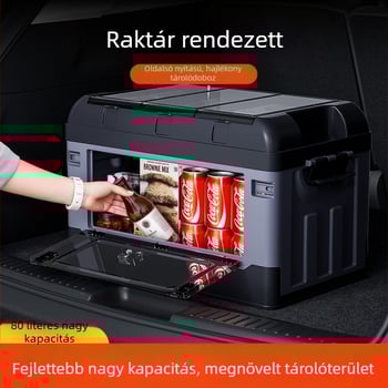 Csomagtartó tároló doboz – összecsukható, oldalsó nyílású, bőr, univerzális illeszkedés