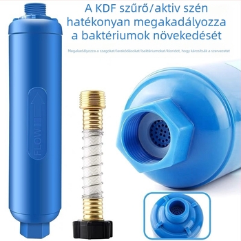 RV vízszűrő cartridge kerti slagcsatlakozóval – ABS műanyag fej, gravitációs öntözés